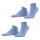 FALKE mens socks, 2-pack - Happy, sneaker socks, cotton Blue 43-46 (UK 8,5-11)