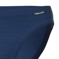 AMMANN Herren Slip 3er Pack - Jazz Pants Jeans, Feinripp, Softbund, Ton-in-Ton Streifen, Baumwollmischung Dunkelblau 2XL