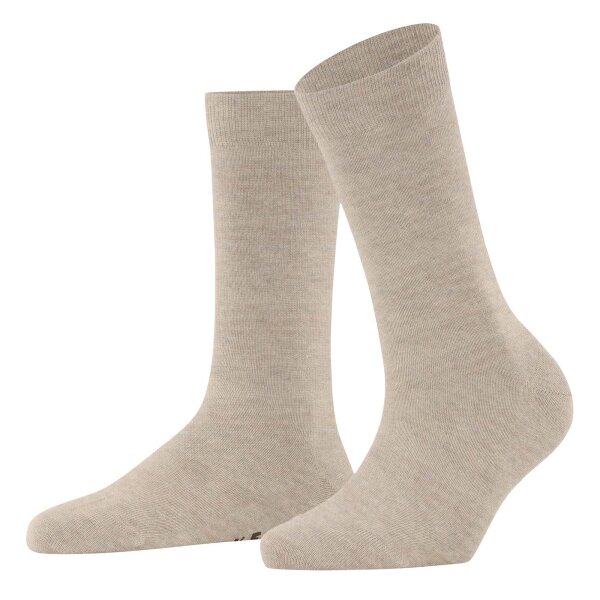 FALKE Womens Socks - Family SO, short Socks, single Colour  Beige (Linen Melange) 39-42 (UK 6-8)