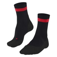 FALKE Herren Sportsocken - RU4 Endurance, Laufsocken, Mittlere Polsterung Schwarz/Rot 46-48