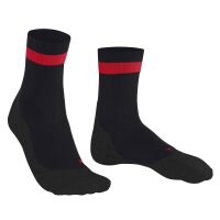 FALKE Herren Sportsocken - RU4 Endurance, Laufsocken, Mittlere Polsterung Schwarz/Rot 46-48