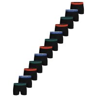 BJÖRN BORG Herren Boxershorts, 12er Pack - Cotton Stretch Boxer, Logo, einfarbig Schwarz/Blau/Grün/Orange M