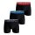 BJÖRN BORG Herren Boxershorts, 3er Pack - Cotton Stretch Boxer Trunks, Baumwolle, Logobund Schwarz/Blau/Rot M