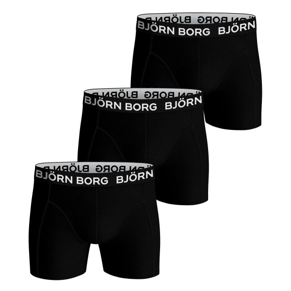BJÖRN BORG mens boxer shorts, 3-pack - Cotton Stretch Trunks, Big Logo, pants, cotton Black/White M (Medium)