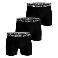 BJÖRN BORG Herren Boxershorts, 3er Pack - Cotton Stretch Trunks, Big Logo, Unterhose, Baumwolle Schwarz/Weiß M