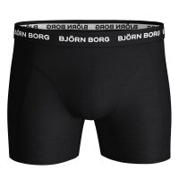 BJÖRN BORG Herren Boxershorts, 5er Pack - Cotton Stretch Trunks, Unterhose, Baumwolle, Logobund Schwarz/Blau/Grau M