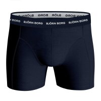 BJÖRN BORG Herren Boxershorts, 5er Pack - Cotton Stretch Trunks, Unterhose, Baumwolle, Logobund Schwarz/Blau/Grau M