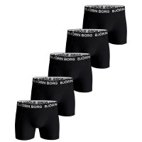 BJÖRN BORG mens boxer shorts, pack of 5 - cotton stretch trunks, big logo, cotton, logo waistband Black/White M (Medium)
