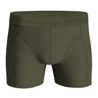 BJÖRN BORG Herren Boxershorts, 5er Pack - Cotton Stretch Trunks, Big Logo, Baumwolle, Logobund Schwarz/Grün L