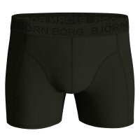 BJÖRN BORG mens boxer shorts, pack of 5 - cotton stretch trunks, big logo, cotton, logo waistband Black/Green L (Large)