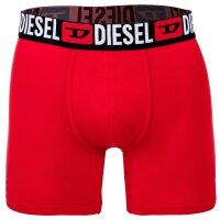 DIESEL Herren Boxershorts, 3er Pack - MAX-D-CORE, Boxer Briefs Long, Cotton Stretch Schwarz/Grau/Rot 2XL