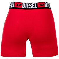 DIESEL Herren Boxershorts, 3er Pack - MAX-D-CORE, Boxer Briefs Long, Cotton Stretch Schwarz/Grau/Rot 2XL