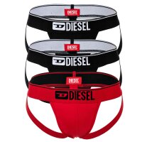 DIESEL Herren Jockstrap 3 Pack - UMBR-JOCKYTRHEEPACK, Tanga Slip, einfarbig Schwarz/Rot XL