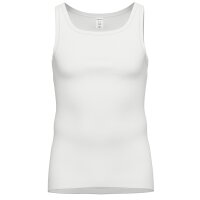AMMANN mens vest 3 pack - fine rib, extended back, cotton White M (Medium)