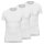 AMMANN mens T-shirt 3 pack - fine rib, extended back, cotton White M (Medium)