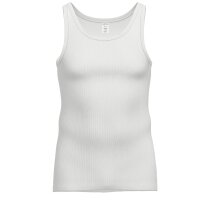 AMMANN mens vests, 4-pack - pack of four, double rib, extended back, cotton White M (Medium)