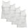 AMMANN mens vests, 4-pack - pack of four, double rib, extended back, cotton White M (Medium)