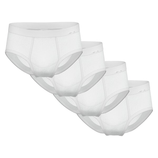 AMMANN Herren Slip, 4er Pack - Feinripp, Eingriff, Weichbund, Baumwolle Weiß M