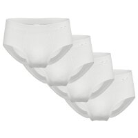 AMMANN mens briefs, pack of 4 - double rib, fly, soft waistband, cotton White M (Medium)