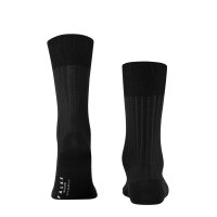 FALKE Herren Socken 2er Pack - Shadow, Strümpfe, Baumwolle, Logo, lang, einfarbig Schwarz/Grau 41-42