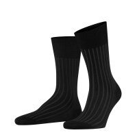 FALKE Herren Socken 2er Pack - Shadow, Strümpfe, Baumwolle, Logo, lang, einfarbig Schwarz/Grau 45-46