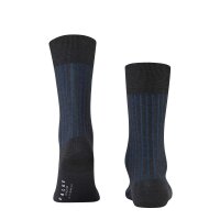 FALKE Herren Socken 2er Pack - Shadow, Strümpfe, Baumwolle, Logo, lang, einfarbig Grau/Blau 43-44
