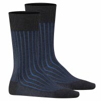 FALKE Mens Socks 2 pack - Shadow, socks, cotton, logo, long, unicoloured Grey/Blue 43-44