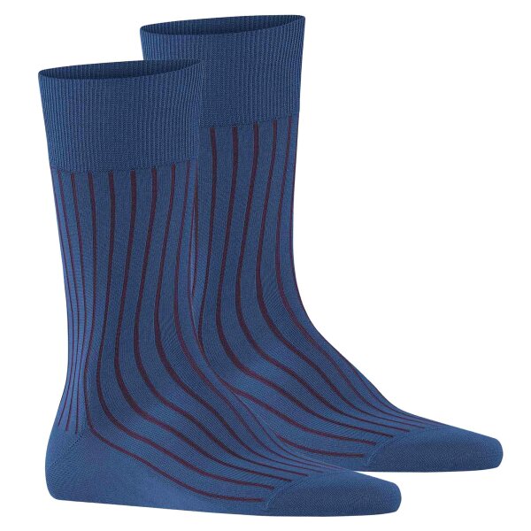 FALKE Herren Socken 2er Pack - Shadow, Strümpfe, Baumwolle, Logo, lang, einfarbig Blau/Bordeaux 41-42
