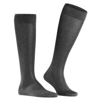 FALKE Herren Kniestrümpfe 2er Pack - Tiago, Socken, Bio-Baumwolle, Logo, lang, einfarbig Anthrazit 41-42