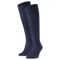 FALKE Mens Knee Socks 2 pack - Tiago, Socks, Organic Cotton, Logo, long, one color Dark Blue 47-48