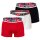 DIESEL Herren Boxershorts, 3er Pack - UMBX-DAMIENTHREEPACK, Trunks, Cotton Stretch Blau/Rot/Weiß M