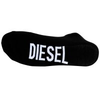 DIESEL Unisex Sneakersocken, 3er Pack - SKM-GOST-THREEPACK, Low Cut, einfarbig Schwarz 35-38