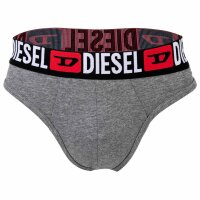 DIESEL Herren Tangas, 3er Pack - RICK-D-CORE, Tanga-Slip, Cotton Stretch, Logo Schwarz/Grau/Rot M