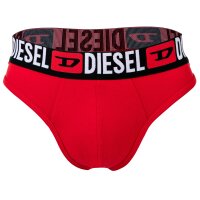 DIESEL mens thongs, 3-pack - RICK-D-CORE, tanga briefs, cotton stretch, logo Black/Grey/Red S (Small)
