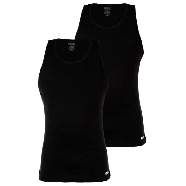 DIESEL mens undershirts, 2-pack - WALTY-D-BOX, tank top, sleeveless, cotton Black M (Medium)
