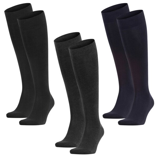 FALKE Herren Socken 2er Pack - Family, Kniestrümpfe, einfarbig