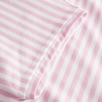 JOOP! Damen T-Shirt - Teri, aufgesticktes Logo, Kurzarm, Rundhals, Jersey, gestreift, Cotton Stretch Rosa/Weiß XL