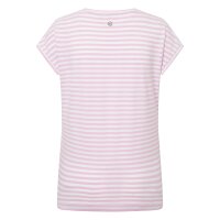 JOOP! Ladies T-shirt - Teri, embroidered logo, short sleeves, round neck, jersey, striped, cotton stretch Light Pink/White XL (X-Large)