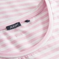 JOOP! Ladies T-shirt - Teri, embroidered logo, short sleeves, round neck, jersey, striped, cotton stretch Light Pink/White XL (X-Large)