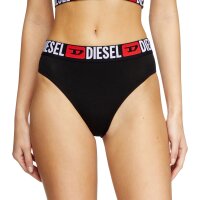 DIESEL womens high-waist briefs, 3-pack - SAM-D-CORE, cotton stretch, logo waistband Black XS (X-Small)