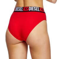 DIESEL womens high-waist briefs, 3-pack - SAM-D-CORE, cotton stretch, logo waistband Black/Red/White XS (X-Small)