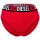 DIESEL Damen Highwaist-Slips, 3er Pack - SAM-D-CORE, Cotton Stretch, Logobund Schwarz/Rot/Weiß XS