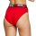 DIESEL Damen Highwaist-Slips, 3er Pack - SAM-D-CORE, Cotton Stretch, Logobund Schwarz/Rot/Weiß XS