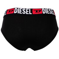 DIESEL Damen Slips, 3er Pack - OXY-D-CORE, Cotton Stretch, Logobund Schwarz/Rot/Weiß XS