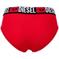 DIESEL Damen Slips, 3er Pack - OXY-D-CORE, Cotton Stretch, Logobund Schwarz/Rot/Weiß XS