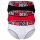 DIESEL Damen Slips, 3er Pack - OXY-D-CORE, Cotton Stretch, Logobund Schwarz/Rot/Weiß XS