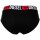 DIESEL Damen Slips, 3er Pack - OXY-D-CORE, Cotton Stretch, Logobund Schwarz/Rot/Weiß XS