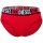 DIESEL Damen Slips, 3er Pack - OXY-D-CORE, Cotton Stretch, Logobund Schwarz/Rot/Weiß XS