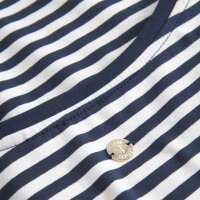 JOOP! ladies long-sleeved shirt - Tala, striped, logo, round neck, jersey, cotton stretch Dark blue/White
 XL (X-Large)