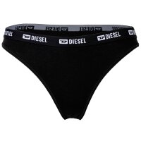 DIESEL womens thongs, 3-pack - LIZ-D-BOX, cotton stretch, logo waistband Black L (Large)